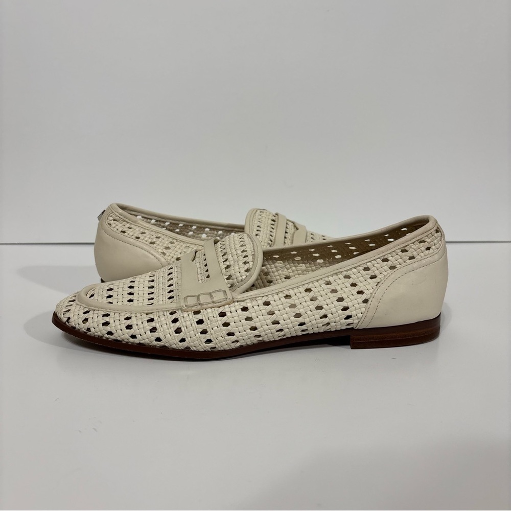 Sam Edelman Cream Perforated Loafers